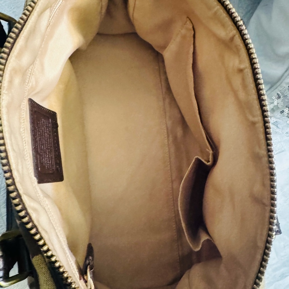Coach Legacy Haley satchel signature canvas with dark brown leather trim - Picture 8 of 11